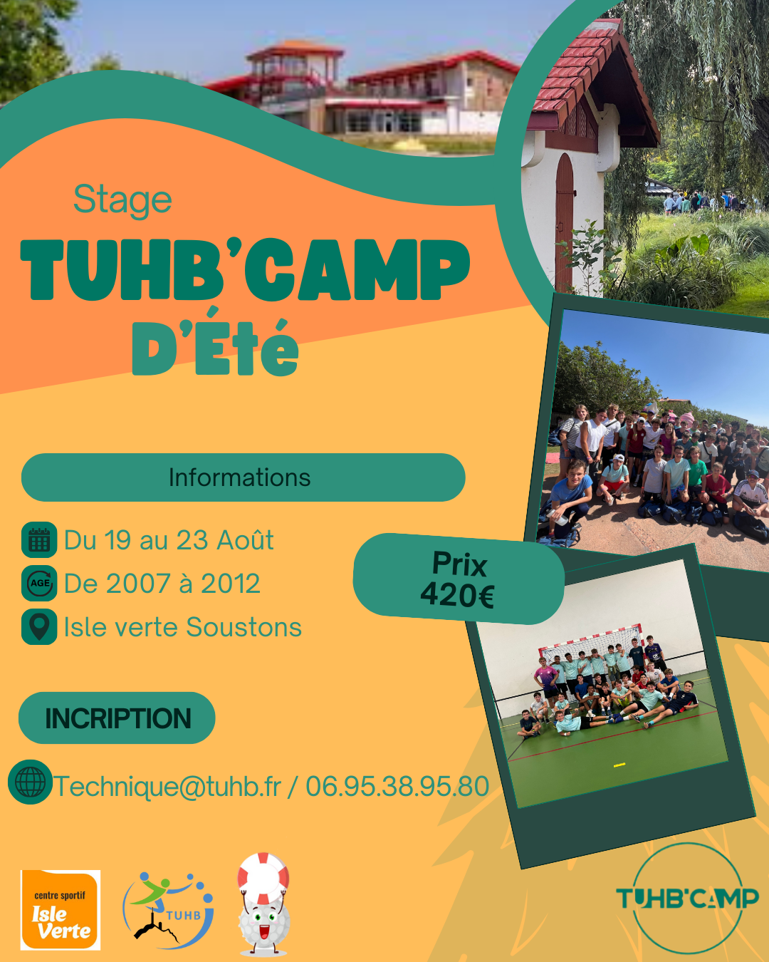 Affiche de présentation du stage de handball TUHBCamp